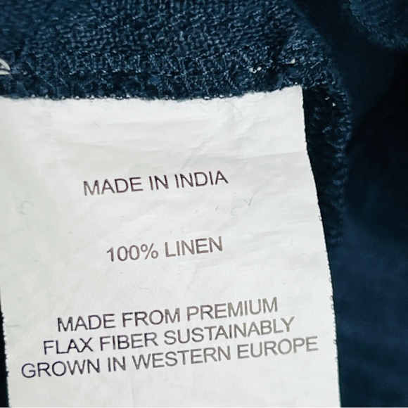 Quince 100% linen blue pajama set size large - Picture 5 of 9